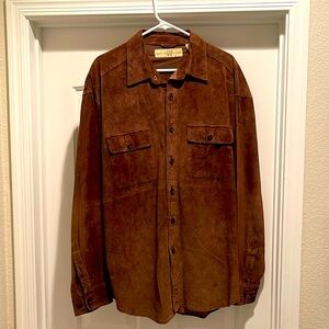 GAP-SUEDE MENS SHIRT JACKET SIZE LARGE GREAT CONDITION